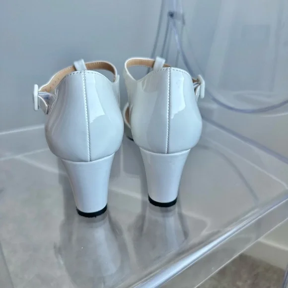 White Patent Leather T-Strap Mary Jane’s - Picture 7 of 8